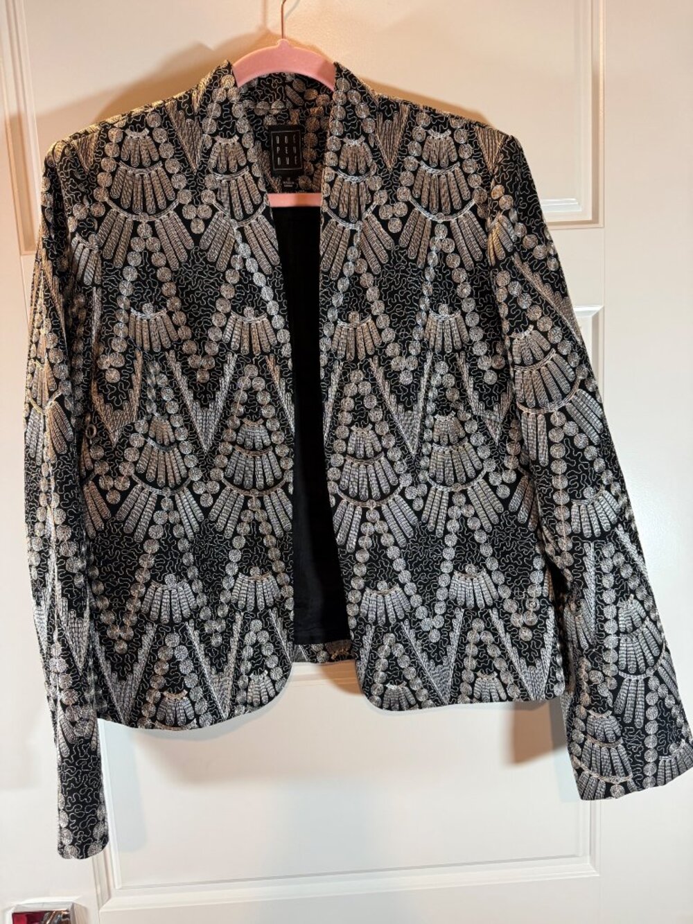 Black and Silver Embroidered Jacket Size 12